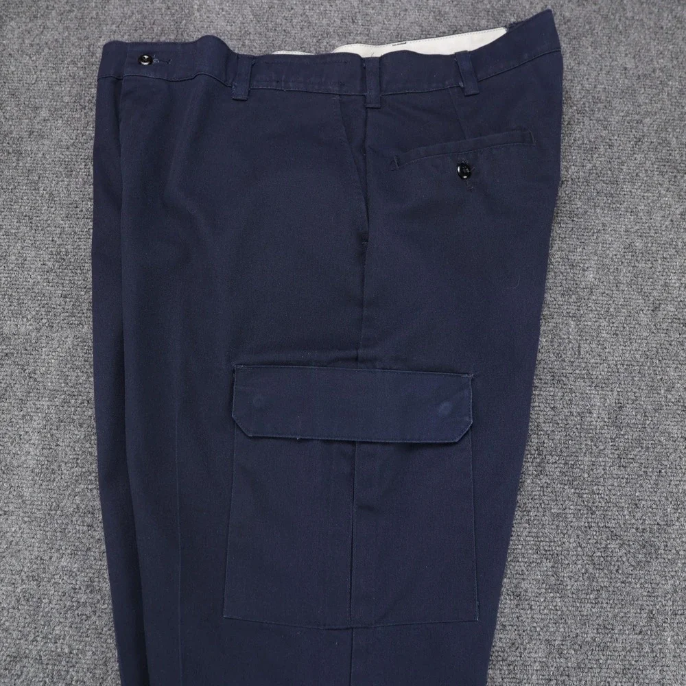 Red Kap Mens Navy Blue Cargo Work Pants‎ PT88NV2 Size 36x35 Straight Leg Utility
